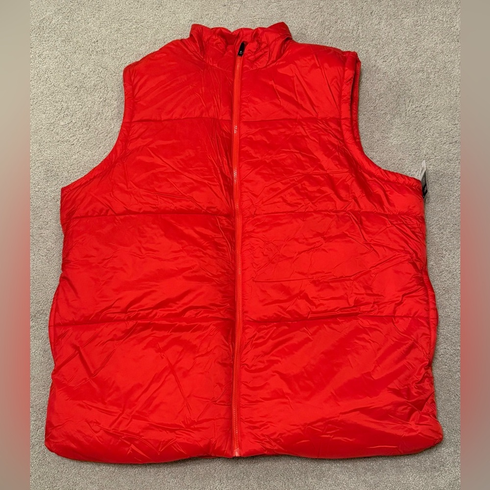 Xersion Mens 2XLT Big and Tall Red Puffer Vest Full Zip NWT